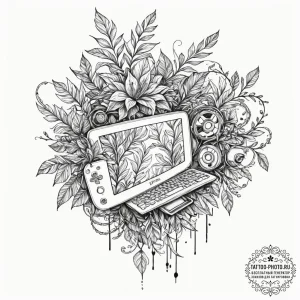 Tattoo sketch a beautiful, lush plant growing... - эскиз тату (№1752164970_0, 10.07.2025 16:29) — tattoo-photo.ru