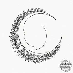 Tattoo design a minimalist moon phase sequenc... - эскиз тату (№1752167780_0, 10.07.2025 17:16) — tattoo-photo.ru