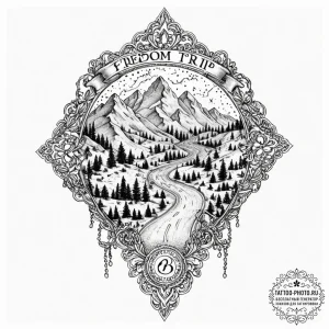 Tattoo design a classic 'road trip' map, with... - эскиз тату (№1752168884_0, 10.07.2025 17:34) — tattoo-photo.ru