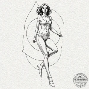Tattoo sketch a powerful leg in mid-stride, c... - эскиз тату (№1752169220_0, 10.07.2025 17:40) — tattoo-photo.ru