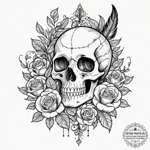 Tattoo design a feather that is also a key.,... - эскиз тату (№1752170683_0, 10.07.2025 18:04) — tattoo-photo.ru