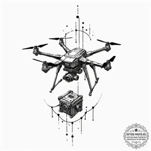Tattoo design a robotic companion or drone ho... - эскиз тату (№1752170908_0, 10.07.2025 18:08) — tattoo-photo.ru