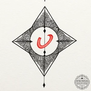 Tattoo design a glowing '1 up' symbol with a... - эскиз тату (№1752171395_0, 10.07.2025 18:16) — tattoo-photo.ru