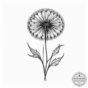 Tattoo design a dandelion with a strong, deep... - эскиз тату (№1752172573_0, 10.07.2025 18:36) — tattoo-photo.ru