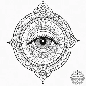 A linework tattoo of the iconic eye-slitting... - эскиз тату (№1752172657_0, 10.07.2025 18:37) — tattoo-photo.ru