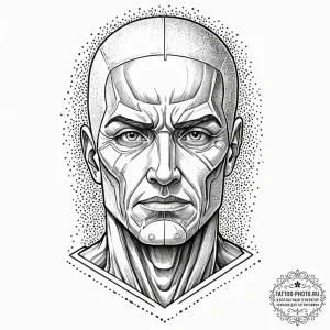 The colossal titan peeking over a wall, artis... - эскиз тату (№1752173079_0, 10.07.2025 18:44) — tattoo-photo.ru