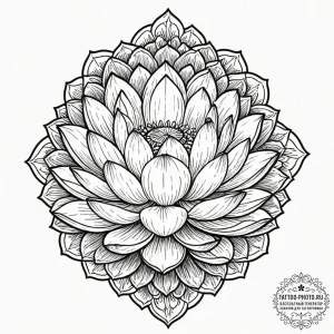 Tattoo design a lotus flower as a mandala, wi... - эскиз тату (№1752173331_0, 10.07.2025 18:48) — tattoo-photo.ru