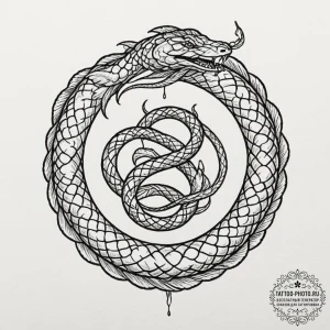 Tattoo sketch an uroboros serpent whose scale... - эскиз тату (№1752173588_0, 10.07.2025 18:53) — tattoo-photo.ru