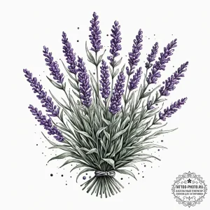 Lavender, concept art for tattoo, on a clean... - эскиз тату (№1752174094_0, 10.07.2025 19:01) — tattoo-photo.ru