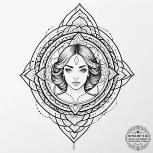 A neo-traditional tattoo of the main characte... - эскиз тату (№1752174434_0, 10.07.2025 19:07) — tattoo-photo.ru