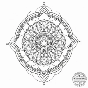 Rowan, tattoo line art, sepia tone sketch, vi... - эскиз тату (№1752175108_0, 10.07.2025 19:18) — tattoo-photo.ru