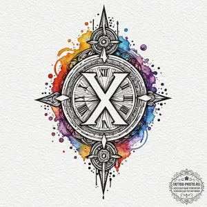 Roman numerals, tattoo sketch design, clean l... - эскиз тату (№1752175277_0, 10.07.2025 19:21) — tattoo-photo.ru
