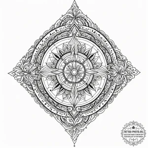 Tattoo sketch a person's silhouette merging w... - эскиз тату (№1752175363_0, 10.07.2025 19:22) — tattoo-photo.ru