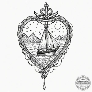 Tattoo design a minimalist heart outline fill... - эскиз тату (№1752175950_0, 10.07.2025 19:32) — tattoo-photo.ru