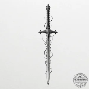 Linework tattoo of the sword narsil, shattere... - эскиз тату (№1752177884_0, 10.07.2025 20:04) — tattoo-photo.ru
