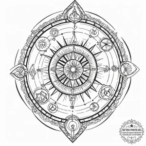 Tattoo sketch a zodiac symbol hidden within a... - эскиз тату (№1752178804_0, 10.07.2025 20:20) — tattoo-photo.ru