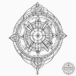 Tattoo sketch a zodiac symbol hidden within a... - эскиз тату (№1752179641_0, 10.07.2025 20:34) — tattoo-photo.ru