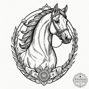 Horse, tattoo flash sheet design, on a clean... - эскиз тату (№1752179725_0, 10.07.2025 20:35) — tattoo-photo.ru