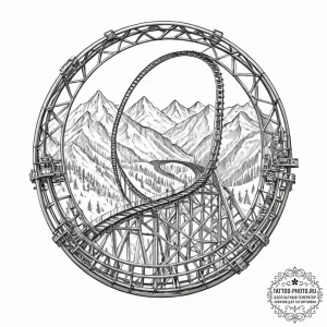 The view from the top of a roller coaster, ju... - эскиз тату (№1752180566_0, 10.07.2025 20:49) — tattoo-photo.ru