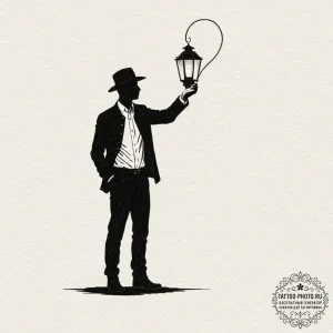 Tattoo sketch a person's silhouette standing... - эскиз тату (№1752180904_0, 10.07.2025 20:55) — tattoo-photo.ru