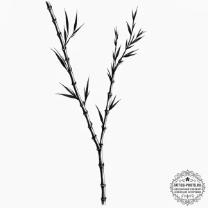Tattoo sketch a bamboo stalk, bending but not... - эскиз тату (№1752181241_0, 10.07.2025 21:00) — tattoo-photo.ru