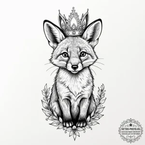 Tattoo design a whimsical animal (e.g., a fox... - эскиз тату (№1752181410_0, 10.07.2025 21:03) — tattoo-photo.ru