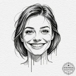 A watercolor sketch of the creepy "smile" fro... - эскиз тату (№1752182162_0, 10.07.2025 21:16) — tattoo-photo.ru