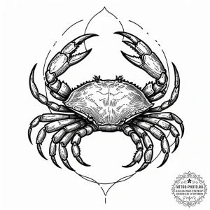Crab, ink illustration for tattoo, on a clean... - эскиз тату (№1752182738_0, 10.07.2025 21:25) — tattoo-photo.ru