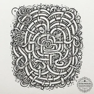 Tattoo design a labyrinth with a clear path l... - эскиз тату (№1752183326_0, 10.07.2025 21:35) — tattoo-photo.ru