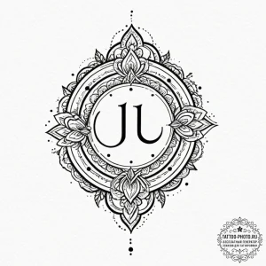 A linework tattoo of the lumon industries log... - эскиз тату (№1752183494_0, 10.07.2025 21:38) — tattoo-photo.ru