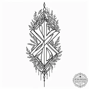 104. tattoo design: a minimalist "opora" rune... - эскиз тату (№1752184164_0, 10.07.2025 21:49) — tattoo-photo.ru