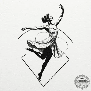 Tattoo design a silhouette of a dancer, with... - эскиз тату (№1752184500_0, 10.07.2025 21:55) — tattoo-photo.ru