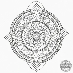 Tattoo design a zodiac glyph (symbol) with su... - эскиз тату (№1752184920_0, 10.07.2025 22:02) — tattoo-photo.ru