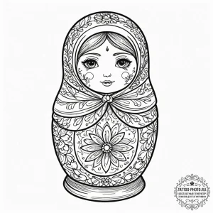 Matryoshka doll (is there, but can be a set),... - эскиз тату (№1752185843_0, 10.07.2025 22:17) — tattoo-photo.ru