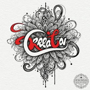 Tattoo sketch a word that represents a person... - эскиз тату (№1752186941_0, 10.07.2025 22:35) — tattoo-photo.ru