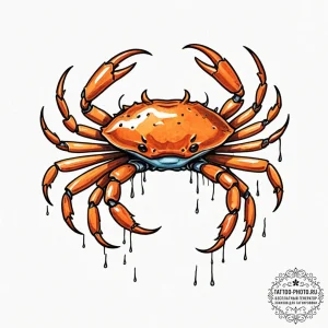 Tattoo design a cancer crab deconstructing in... - эскиз тату (№1752187612_0, 10.07.2025 22:46) — tattoo-photo.ru