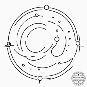 The astrological symbol for a planet (e.g., j... - эскиз тату (№1752187782_0, 10.07.2025 22:49) — tattoo-photo.ru
