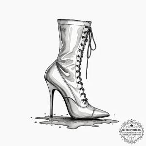 Tattoo sketch a single, elegant stiletto heel... - эскиз тату (№1752187949_0, 10.07.2025 22:52) — tattoo-photo.ru