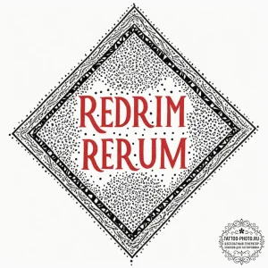 A sketch of the phrase "redrum" written on a... - эскиз тату (№1752189465_0, 10.07.2025 23:17) — tattoo-photo.ru