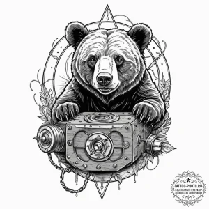 A linework tattoo of the reverse bear trap fr... - эскиз тату (№1752189549_0, 10.07.2025 23:19) — tattoo-photo.ru