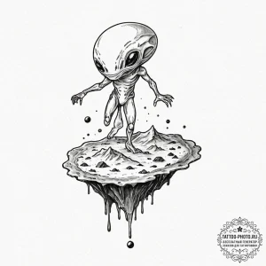 Tattoo sketch a single footprint left on a st... - эскиз тату (№1752189632_0, 10.07.2025 23:20) — tattoo-photo.ru