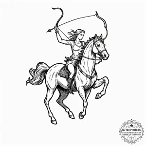 A sketch of a centaur archer, powerful and my... - эскиз тату (№1752190220_0, 10.07.2025 23:30) — tattoo-photo.ru