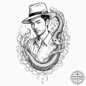 A trash polka portrait of joe miller from the... - эскиз тату (№1752190305_0, 10.07.2025 23:31) — tattoo-photo.ru