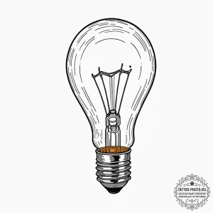 A macro photograph of the filament inside a g... - эскиз тату (№1752191651_0, 10.07.2025 23:54) — tattoo-photo.ru