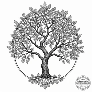 Apple tree, tattoo drawing outline, black and... - эскиз тату (№1752192658_0, 11.07.2025 00:10) — tattoo-photo.ru