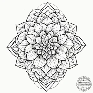 Hydrangea, tattoo sketch design, geometric ta... - эскиз тату (№1752193411_0, 11.07.2025 00:23) — tattoo-photo.ru