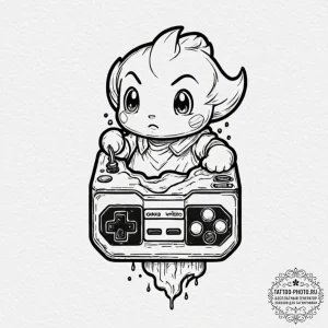 Tattoo design a cartridge of a classic video... - эскиз тату (№1752194831_0, 11.07.2025 00:47) — tattoo-photo.ru