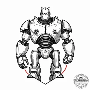 The iron giant, tattoo drawing outline, bold... - эскиз тату (№1752194998_0, 11.07.2025 00:49) — tattoo-photo.ru
