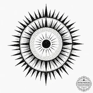 Black sun (symbol), concept art for tattoo, b... - эскиз тату (№1752195332_0, 11.07.2025 00:55) — tattoo-photo.ru