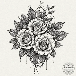 Tattoo sketch a vine with sharp thorns at its... - эскиз тату (№1752195667_0, 11.07.2025 01:01) — tattoo-photo.ru
